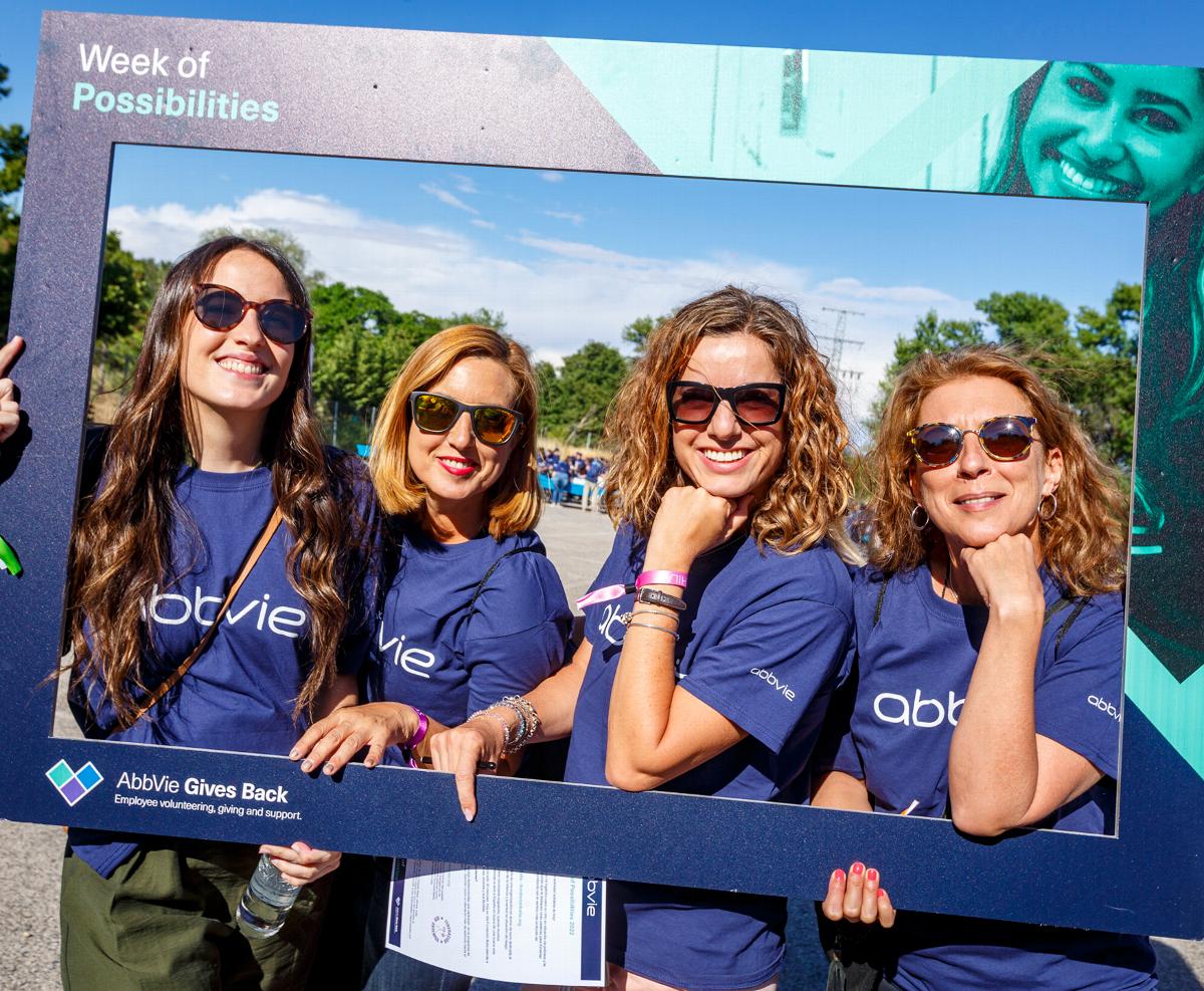 group of women taking a picture